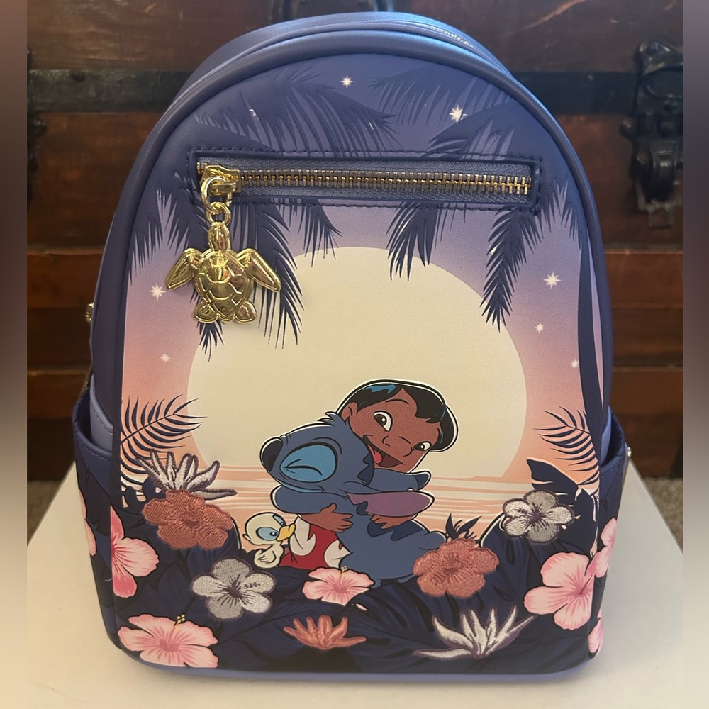 Loungefly Disney Lilo & Stitch Floral Sunset Scene Mini Backpack - NWT